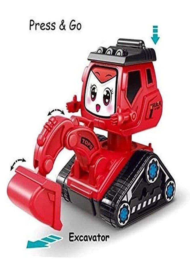 Mayatra's Colorful Press & Go Excavator Toy and Bulldozer Toy - Crawling Funny Vehicles Toys for Kids/Boys (Pack of 1; Multicolor) (Assorted Color Dispatch) - Image 5